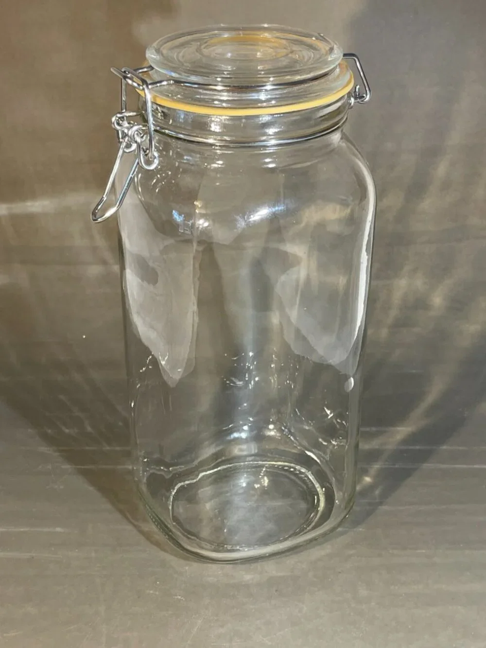 Clear Glass Canister/Storage Jar with Wire Bale Locking Lid 10.25